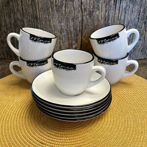 DUDSON | Set of Five | Espresso Cups & Saucers| Made In England |1800-2005 |4034